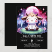 Invitation Aquarelle Enfants Vache Anniversaire (Devant / Derrière)