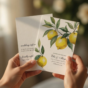 Invitation Aquarelle Ensemble Mariage au Citron Mediterranea
