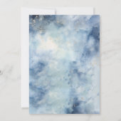 Invitation Aquarelle Espace Extérieur Planète Marine Bleu Béb (Dos)