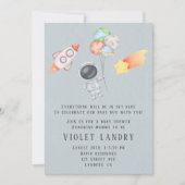 Invitation Aquarelle Espace extra-atmosphérique Astronaut Bab (Devant)