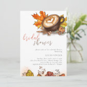 Invitation Aquarelle Espresso Love Brûle Fête des mariées (Debout devant)