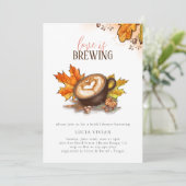 Invitation Aquarelle Espresso Love Brûle Fête des mariées (Debout devant)