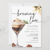 Invitation Aquarelle Espresso Martini Fête des mariées (Devant)