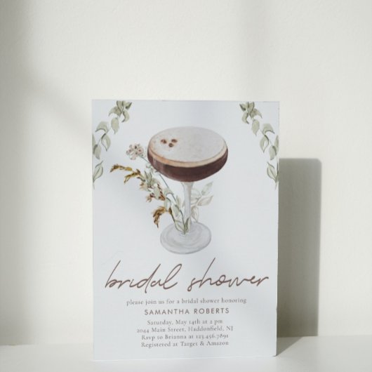 Invitation Aquarelle Espresso Martini Fête des mariées