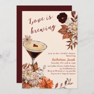Invitation Aquarelle Espresso Martini Fête des mariées de chu