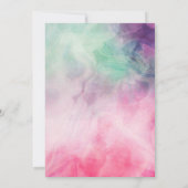 Invitation Aquarelle esthétique Abstrait rose violet Mariage (Dos)