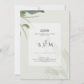 Invitation Aquarelle esthétique chic Mariage islamique Monogr (Dos)
