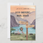 Invitation Aquarelle esthétique Douche nuptiale du lac (Devant)