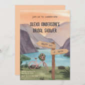 Invitation Aquarelle esthétique Douche nuptiale du lac (Devant / Derrière)