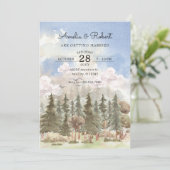 Invitation Aquarelle esthétique nature paysage mariage (Debout devant)