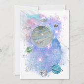 Invitation Aquarelle Et Anniversaire De L'Espace (Dos)