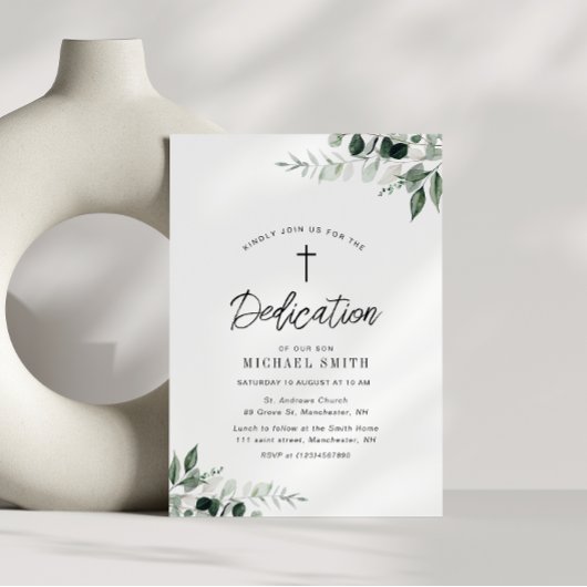 Invitation aquarelle et verdure dévouement