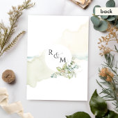 Invitation Aquarelle et verdure Eucalyptus Mariage élégant