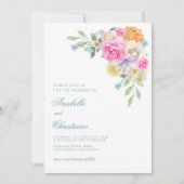 Invitation Aquarelle été Floral Jardin Mariage (Devant)