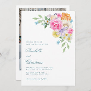 Invitation Aquarelle été Floral Jardin Mariage