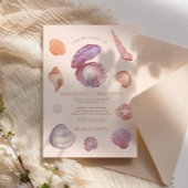 Invitation Aquarelle été Ocean Seashell perle Mariage