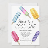Invitation Aquarelle Été Popsicle Anniversaire de enfant de c (Devant)
