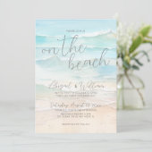 Invitation Aquarelle Été Sur La Plage Mariage (Debout devant)