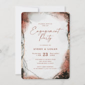 Invitation Aquarelle Ethérée Brûlé Orange Partie d'engagement (Devant)