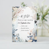 Invitation Aquarelle Ethérée Delicate Foliage Serène (Debout devant)