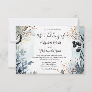 Invitation Aquarelle Ethérée Delicate Foliage Serène