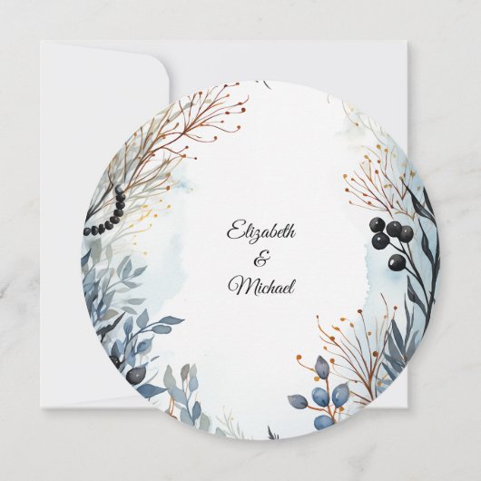 Invitation Aquarelle Ethérée Delicate Foliage Serène (Dos)