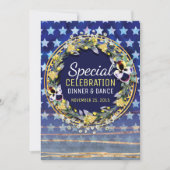 Invitation Aquarelle Étoiles & rayures Dîner & Danse Invitati (Devant)