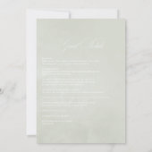 Invitation Aquarelle Eucalyptus Anémonique Mariage géométriqu (Dos)