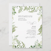 Invitation Aquarelle Eucalyptus Aucun Mariage (Devant)