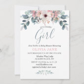 Invitation Aquarelle Eucalyptus Baby shower Floral (Devant)