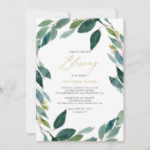 Invitation Aquarelle Eucalyptus Bénédiction de la couronne (Devant)