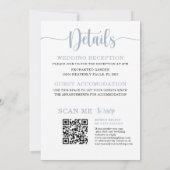 Invitation Aquarelle Eucalyptus Bleu Tout-en-un Mariage (Dos)