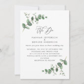 Invitation Aquarelle Eucalyptus botanique moderne élégant (Devant)