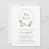 Invitation Aquarelle Eucalyptus | Brunch pour bébé géométriqu (Devant)