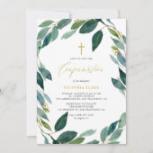 Invitation Aquarelle Eucalyptus Confirmation de la couronne (Devant)