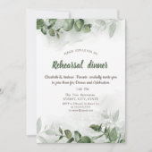 Invitation Aquarelle Eucalyptus Dîner de répétition de verdur (Devant)