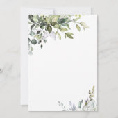 Invitation Aquarelle Eucalyptus Dîner de répétition de verdur (Dos)