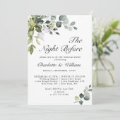 Invitation Aquarelle Eucalyptus Dîner de répétition de verdur (Debout devant)