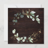 Invitation Aquarelle Eucalyptus et cadre or Anniversaire (Dos)