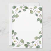 Invitation Aquarelle Eucalyptus et Gold Cross| Baptême (Dos)