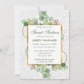 Invitation Aquarelle Eucalyptus et Verdure Douze Ans (Devant)