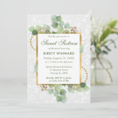 Invitation Aquarelle Eucalyptus et Verdure Douze Ans (Debout devant)