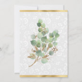 Invitation Aquarelle Eucalyptus et Verdure Douze Ans (Dos)