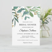 Invitation Aquarelle Eucalyptus Fête des mariées de feuillage (Debout devant)