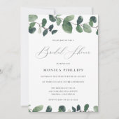 Invitation Aquarelle Eucalyptus Fête des mariées moderne (Devant)