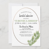 Invitation Aquarelle Eucalyptus Fête des mariées ovale (Devant)