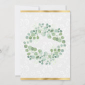 Invitation Aquarelle Eucalyptus Fête des mariées verte (Dos)