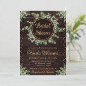 Invitation Aquarelle Eucalyptus Fête des mariées verte (Debout devant)