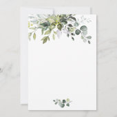 Invitation Aquarelle Eucalyptus Fête des mariées verte (Dos)