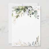 Invitation Aquarelle Eucalyptus Fête des mariées verte (Dos)